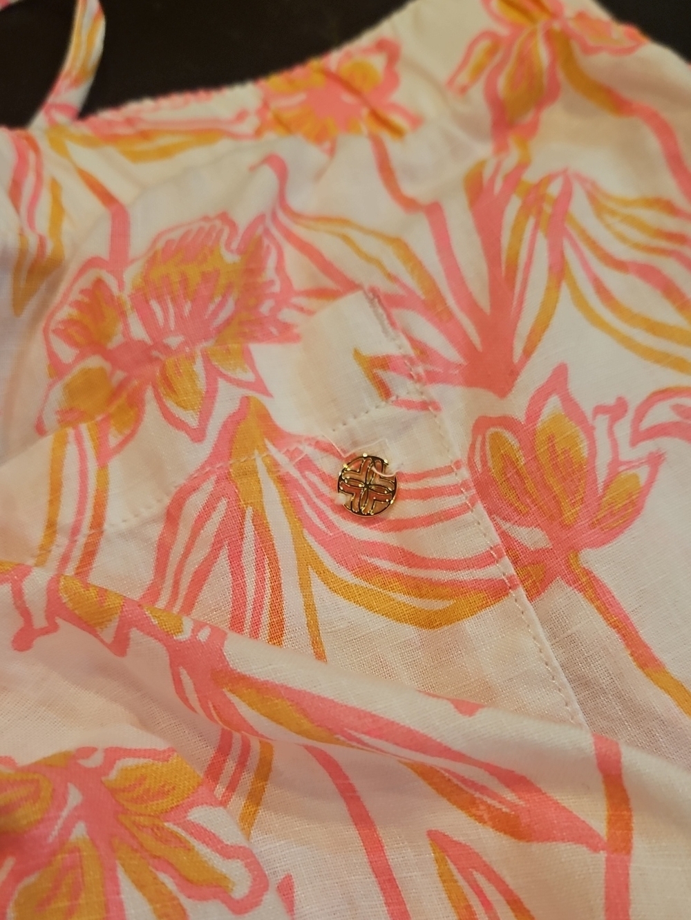 Lilly Pulitzer Pink Floral Drawstring Capris - Picture 6 of 9
